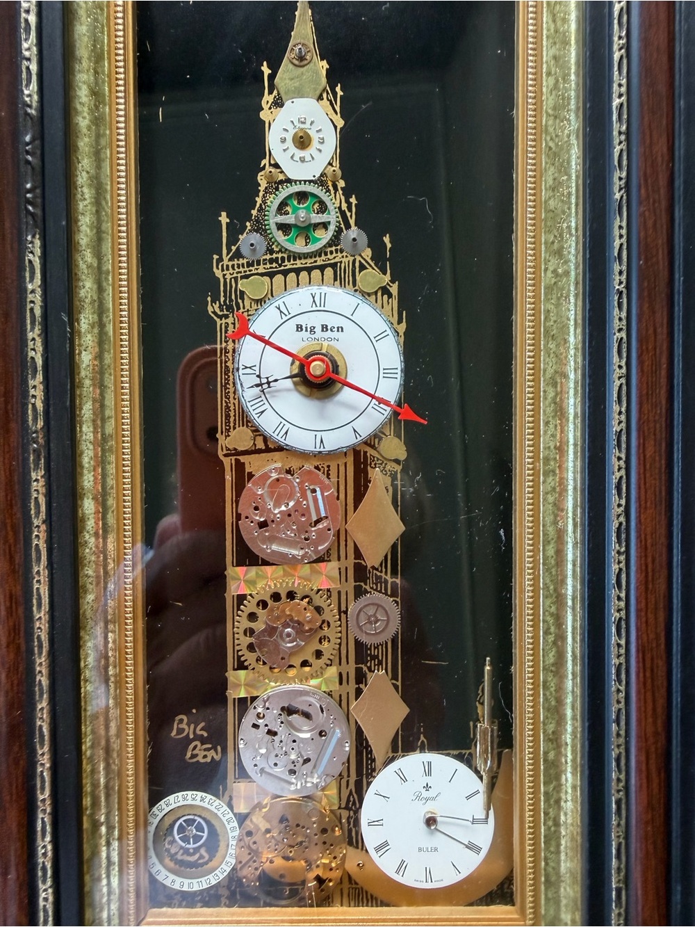 This vintage "Big Ben" horological collage wall clock by Ammon of London